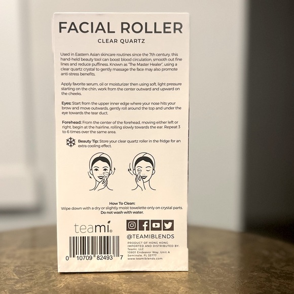 *NIB* Teami Blends Clear Quartz Facial Roller, The Master Healer - Picture 2 of 11